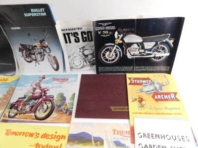 Motorcycle brochures and engine leaflets, including Royal Enfield, Triumph, BSA, and the Motorcycle Buyer's Guide 1957. (a quantity) - 5