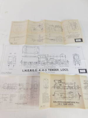 A pair of 19thC prints, Travelling on The Liverpool and Manchester Railway 1831, plates I-IV., a Train of The First Class of Carriage with the Mail., a Train of The Second Class Outside Passangers with three Third Class Carriages behind., a Train of Wagon - 4