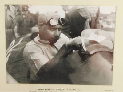 A Jarrott's Motor Racing photograph, of Juan Manuel Fangio, in a Mercedes Benz, Grand Prix de Monaco 1955, signed by Fangio, with certificate, 13.5cm high, 22cm wide.., and a further photograph of Fangio in an Alfa Romeo, Grosser Preis der Schweiz, Brenga - 5