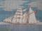 A 19thC woolwork picture of a two mast sailing ship