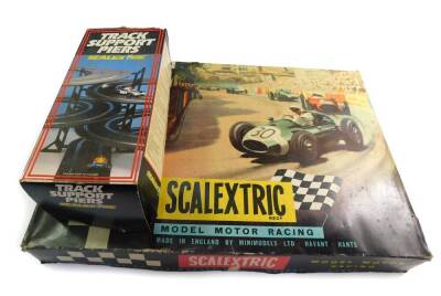 A Hornby Scalextric Model Motor Racing Set, No FJ.31, Formula Junior Cars, together with track support piers, both boxed. (2)