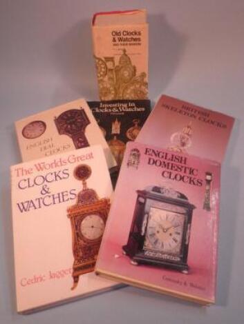 Six books on clocks, to include Old Clock & Watches and their Makers by