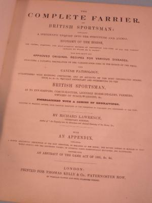 A copy of The Complete Farrier and Sportsman by Richard Lawrence