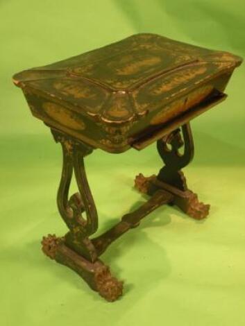 An early 19thC Chinese export lacquer work table