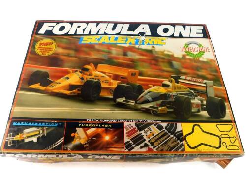 A Scalextric Formula 1 Silverstone Racing Set, with magnatraction and turbo flash, C853, boxed.