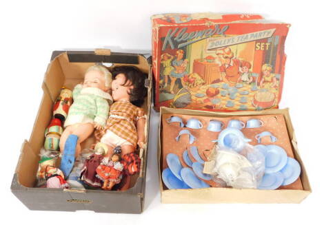 A Kleeware Dolly's Tea Party set, boxed, together with a Palitoy doll, further dolls, etc. (a quantity)