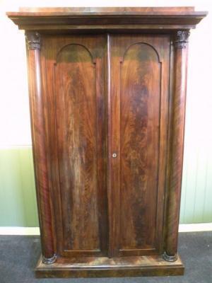 An 19thC mahogany wardrobe