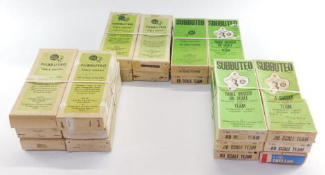 Twenty Subbuteo OO scale team boxes, empty.