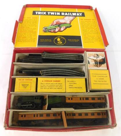 A TRIX twin railway OO gauge passenger train set, LNER 4/334, boxed.