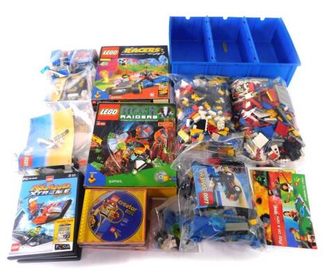 LEGO, boxed and loose, including Racers and Rocket Raiders, CD interactive games, etc. (a quantity)