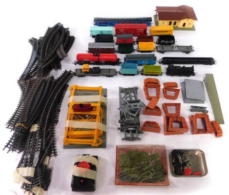 Hornby OO gauge, including Hymek diesel loco, R074, boxed, shunting engines, wagons, controllers, track, etc. (a quantity)