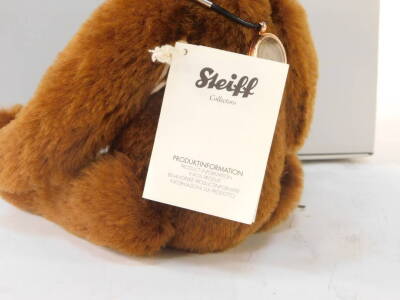 A Steiff Royal Baby "George" mohair white Teddy bear, with certificate no. 664113, and a mohair brown The World's First Teddy bear, with certificate no. 664946, both boxed. (2) - 3