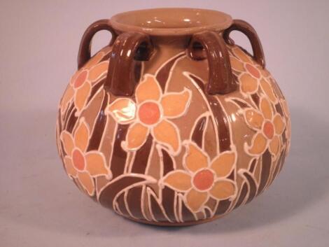 A Foley "Urbato" pottery tube lined vase