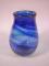 A Monart type blue striped glass vase