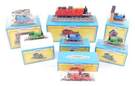 Leonardo Collection Thomas The Tank Engine models, boxed, comprising James, Thomas and Percy, various sizes. (7)