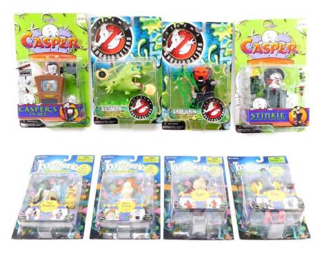 Extreme Ghostbusters., Casper and Toonsylvania toys, in blister packs, comprising Ghostbuster Sam Hain and Slimer., Casper's TV set and Stinkie., Toonsylvania wind up figures, comprising Phil., Melissa Screech., Igor and Fred Deadman. (8)