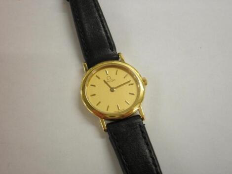 A ladies Omega de Ville gold plated wrist watch