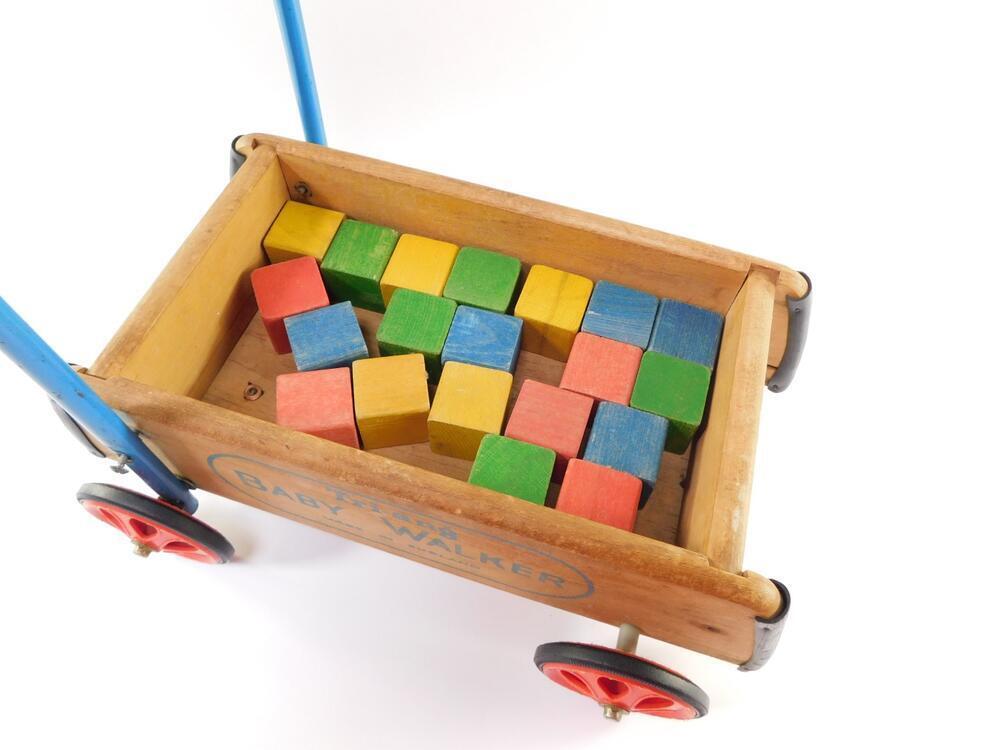 Wooden bricks best sale baby walker