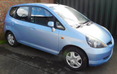 A Honda Jazz SE CVT, Registration SC04 JNV, 5 door hatchback, petrol, 1339cc, blue, first registered 01/07/2004, V5 present, 58,399 recorded miles. To be sold upon the instructions of the Executors of Ellen Edith Wood (Dec'd).