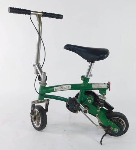 A Chinese MIcrobike, handle bar height 65cm, seat height 49cm.