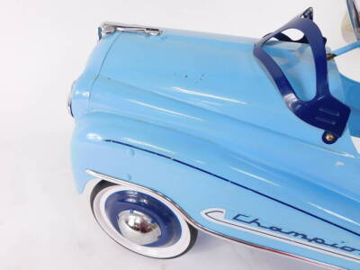 A vintage 'Champion' painted steel pedal car, 100cm long. - 5