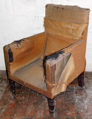 A William IV mahogany framed library armchair.