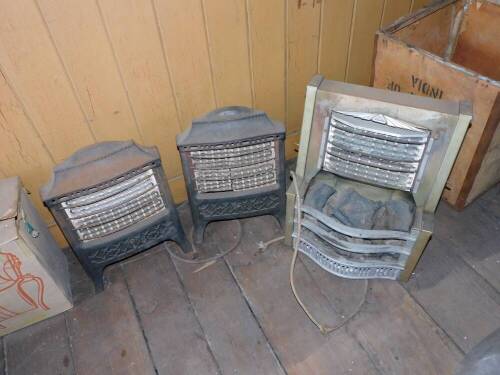 Three early 20thC electric portable fires.