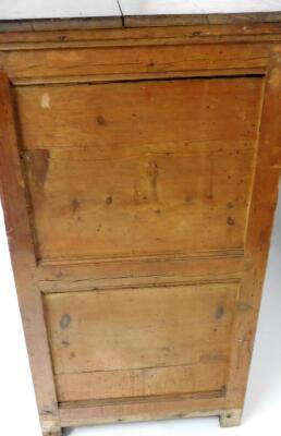 A 19thC pine chest, of three over two short drawers over two long, with brass knob handles, 100cm high, 124cm wide, 53cm deep. - 3