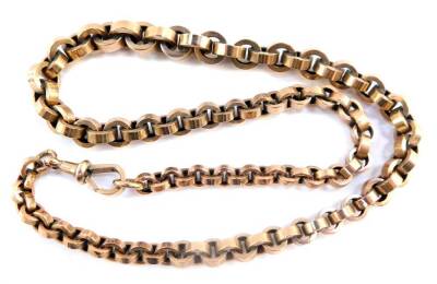 A circular cable link neck chain, on a lobster claw clasp, stamped 9ct, 30.5g.