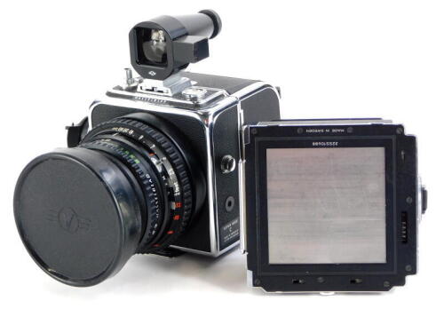 A Hasselblad Superwide CW camera, with f4.5, 38mm Biogno lens and instruction book, with Plus A12 and A24 FIM backs.