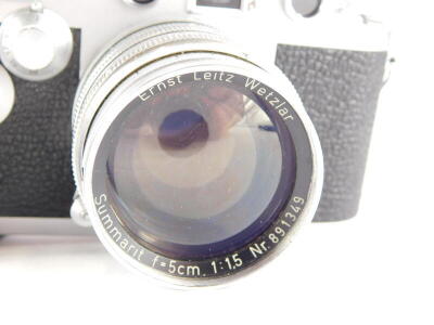 A Leica II camera, serial number 770558, with a Leitz 5cm f1.5 Summarit lens, number 891349. - 2