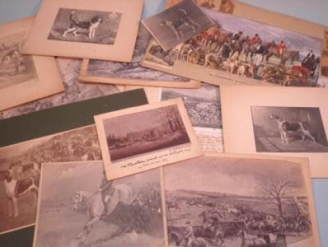 Various sporting prints to include a small black and white print after