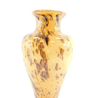 An aventurine orange and brown glass vase, possibly Venetian, of baluster form, 36.5cm high. - 3