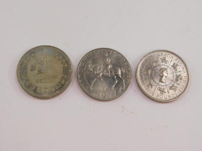 Victorian and later silver coinage, including a Victorian threepenny bit., George V florin and shillings, and George VI shillings, together with a US Quarter Dollar 1965. (a quantity) - 3