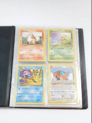 Pokemon Trading Cards, comprising Growlithe (4)., Bellsprout (2)., Tentacruel., Dragonite., Weedle (2)., Voltorb., Electrode., Golbat., Abra., Slowpoke (2)., Squirtle., Weepinbell (4)., Seel., Victreebel., Nidoran (3)., Trainer Energy Removal., T - 2