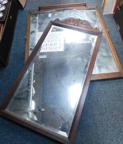 A decorative mirror in heavily carved frame, and another. (2)