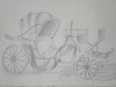 19thC. Horse drawn carriage - pencil