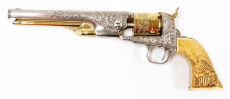 A fine replica of the Colt .36 calibre 1861 Navy Revolver, numbered 13511P, marked Address Col. Saml Colt New York US America, with handle bearing the Great Seal of the US, 34cm long.