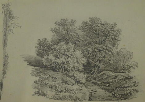 Thomas Sidney Cooper RA (1803-1902). A track leading through trees, pencil sketch, 14cm x 20cm. A lesson to D W Coit. c1829. Provenance: Goodacre collection No 307.