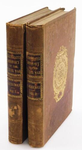 Cattermole. Illustrated History of the Civil War, volumes one and two, with red gilt bindings.