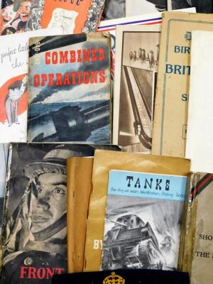 Various World War II and other ephemera and effects, to include a medical bandage, a rest centre staff armband, cap badge, bar, souvenir guides, notes on German aircraft, Map Reading In a Nutshell, ephemera relating to the tank, etc. (a quantity) - 2