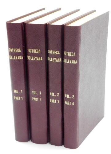 Wolley (John). Ootheca Wolleyana, an illustrated catalogue of the collection of birds eggs, vol.1, part one and two, first editions, in later uniform bindings, and vol 2 part three and four. (4)