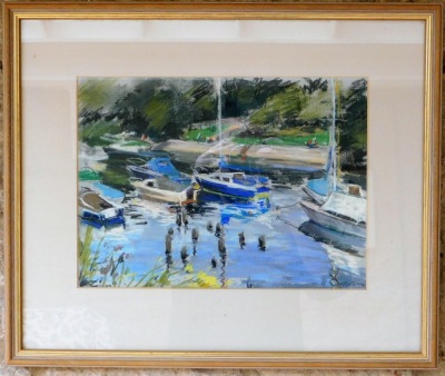 P. P. Dorward. River Leven, Balloch, pastel and crayon, signed, 25cm x 30cm. - 2