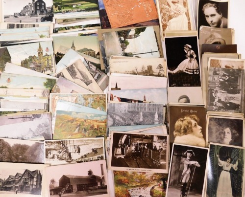 A small group of black and white postcards, of named figures, including Walter Langford, Gladys Cooper, Sylvia Storey, Eric Thorn, Eva Carrington, President Roosevelt, Madam Pompom, Miss Billy Burke, etc., together with various black and white photograph