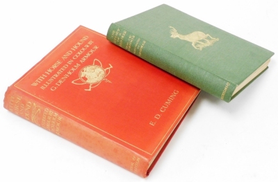 Cuming (E D). With Horse and Hound, from British Sport Past and Present, with illustrations by G Denholm Armour, published by Hodder & Stoughton, 1911, in red cloth binding with gilt and Fortesque (Hon J W), The Story of a Red-Deer, illustrated by G Denh