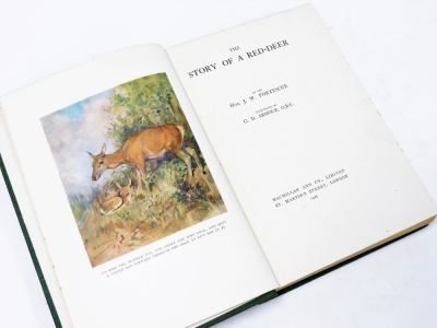 Cuming (E D). With Horse and Hound, from British Sport Past and Present, with illustrations by G Denholm Armour, published by Hodder & Stoughton, 1911, in red cloth binding with gilt and Fortesque (Hon J W), The Story of a Red-Deer, illustrated by G Denh - 4