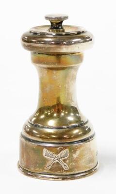 A silver pepper mill by Mappin & Webb, Birmingham assay and a silver cigar cutter. (2) - 2