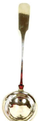 A German white metal punch ladle, marked R 13Nurnberg, 28cm long.