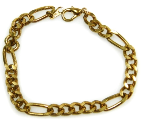 A gold plated byzantine bracelet, 21cm long.