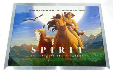 A film poster for the Dreamworks picture Spirit, bearing the signature of Bryan Adams, 75cm x 100cm.